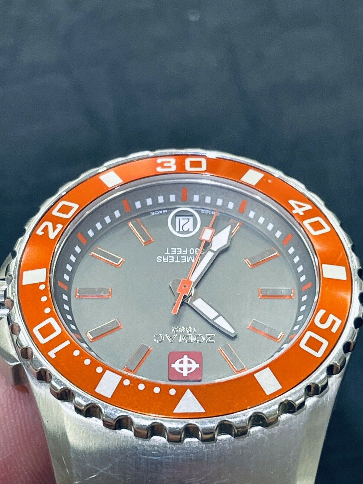 値下げ　Zodiac Sea Ghost Orange メンズ 腕時計 クォーツ 値下げ Zodiac Sea Ghost Orange メンズ 腕時計 クォーツ
