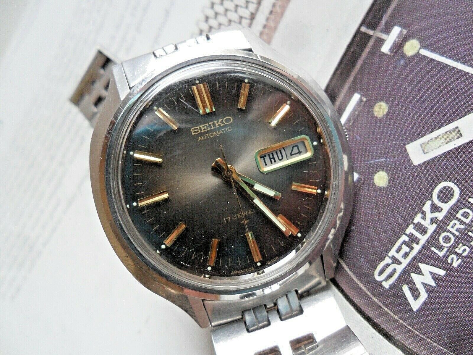 Clean Vintage S/S 1974 Men's Seiko Automatic 17 Jewel D/D Watch