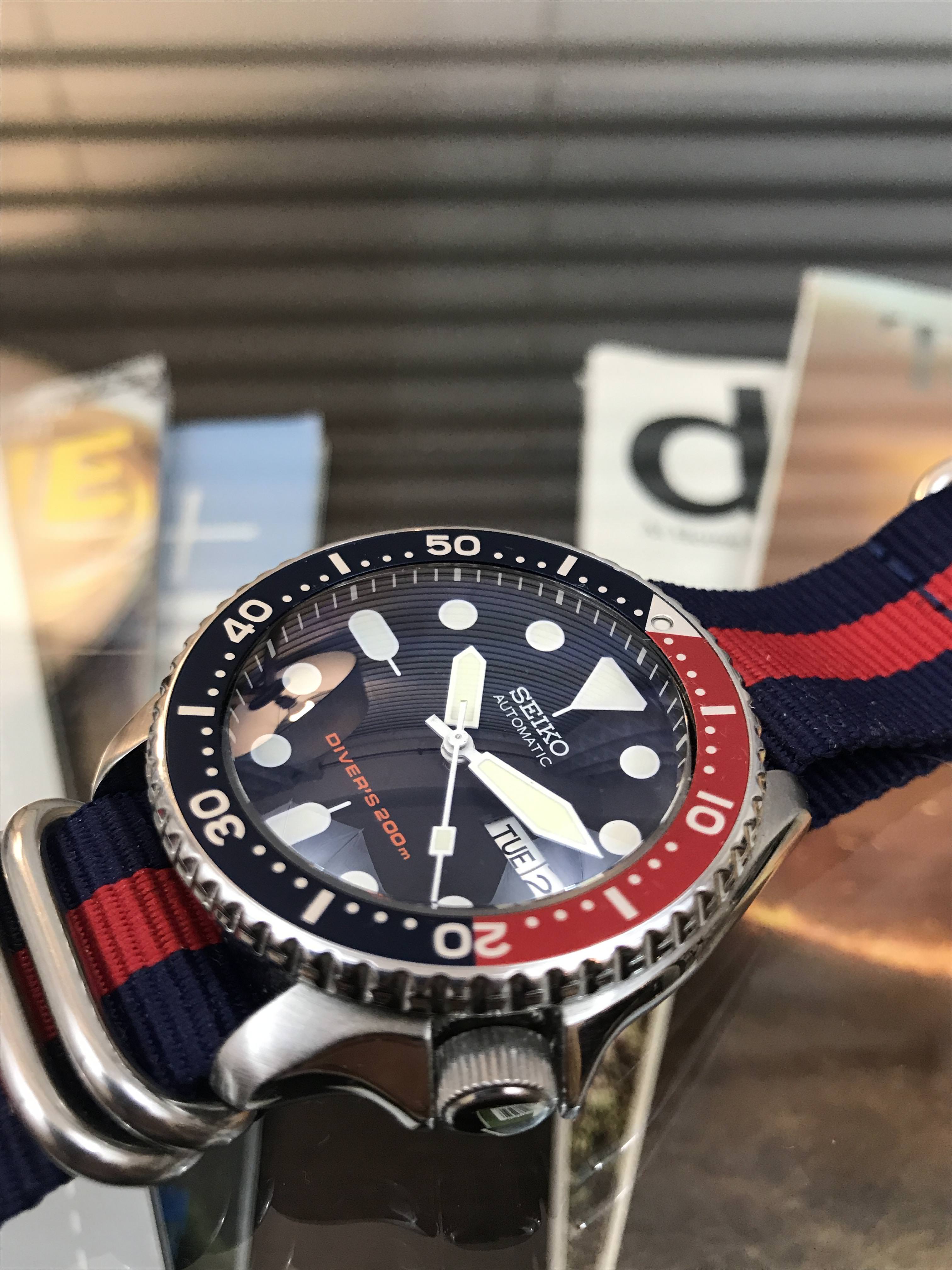 Wts Seiko Skx009 Cc Blue Dd Yobokies C3 All White Plongeur Watch Hands Oem Rubber Strap Watchcharts