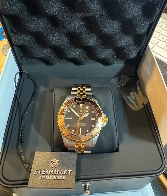 Steinhart Ocean 39 GMT Chocolate Brown Gold Stainless Two-Tone
