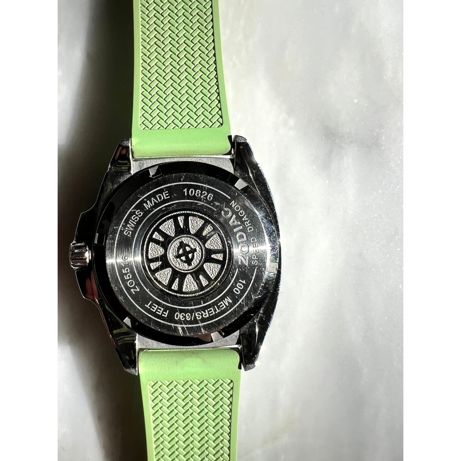 Zodiac Speed Dragon Watch ZO5516 Mint Green Band New Battery