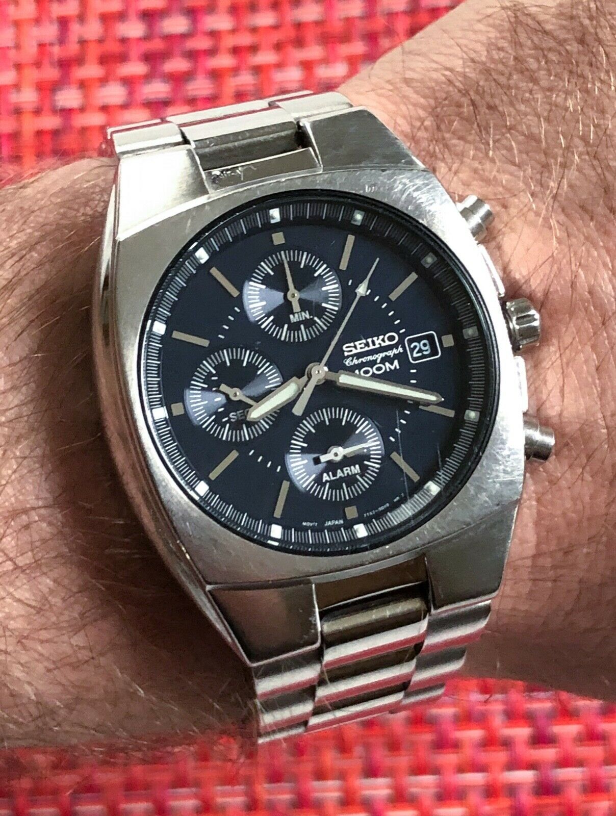 Seiko Chronograph 7t62-0dk0 Blue Dial Men