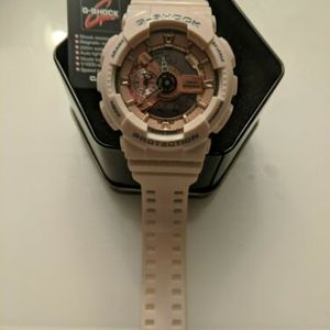 Casio G Shock Pink Cream Watch With Rose Gold Face 5146 Ga 110gb Watchcharts