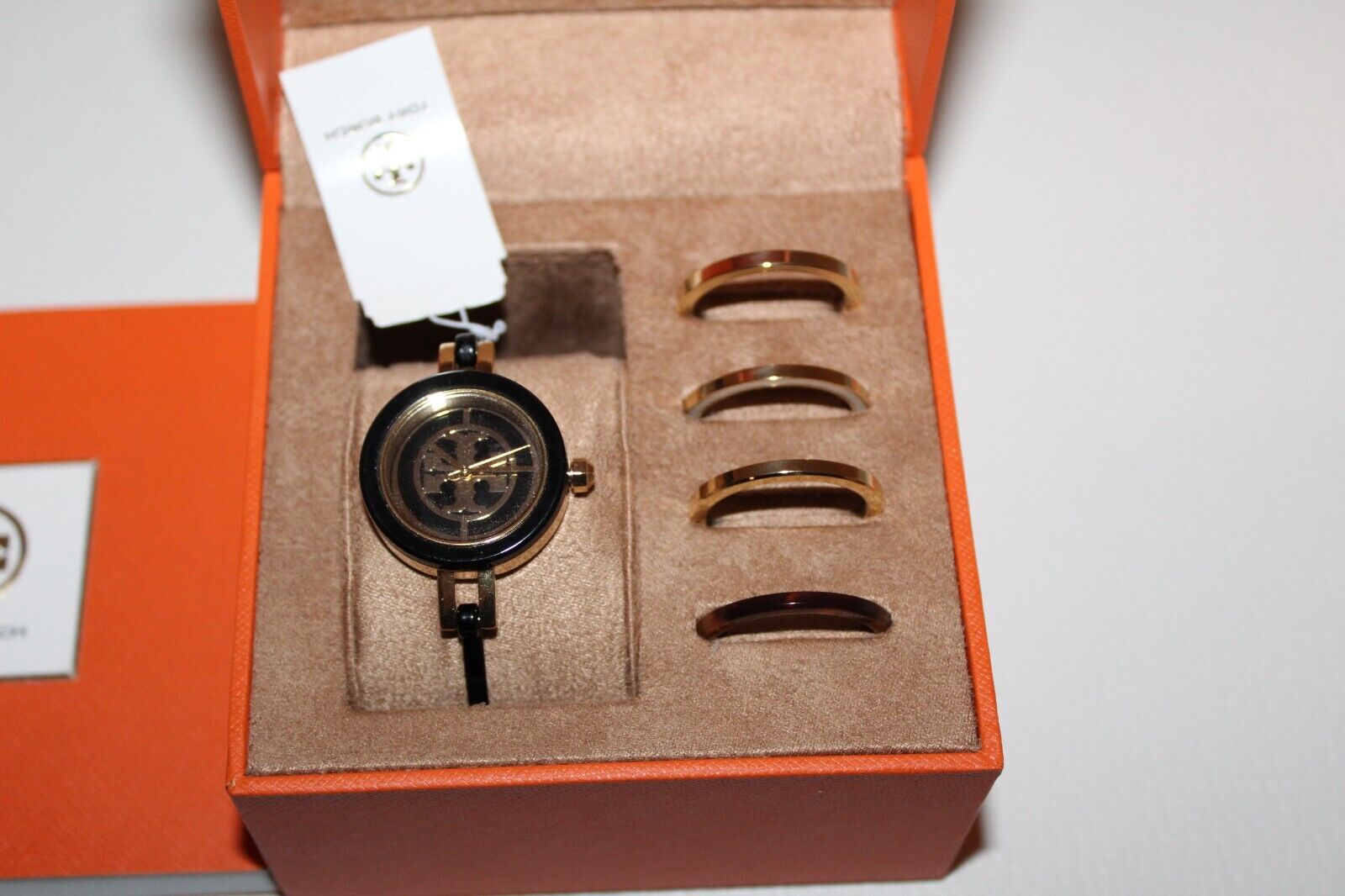 NIB TORY BURCH TBW4049 THE REVA BLACK STAINLESS STEEL BRACELET BANGLE WATCH  SET | WatchCharts Marketplace