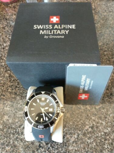 Swiss Alpine Mens 7040.9857 Swiss Military Watch (Black/Black)