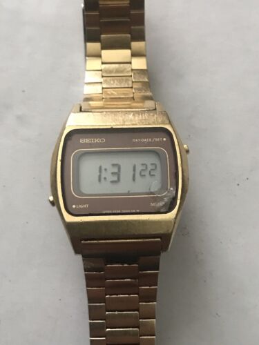 Vintage Seiko Digital F039 5009 Gold Plated Watch Free Shipping