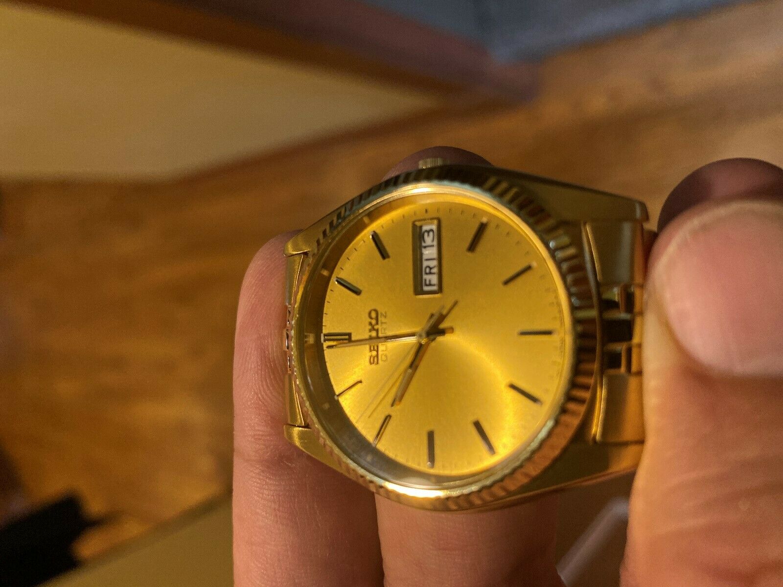 Seiko SGF206 Men's Quartz Gold Tone Watch. Rolex Datejust Homage |  WatchCharts