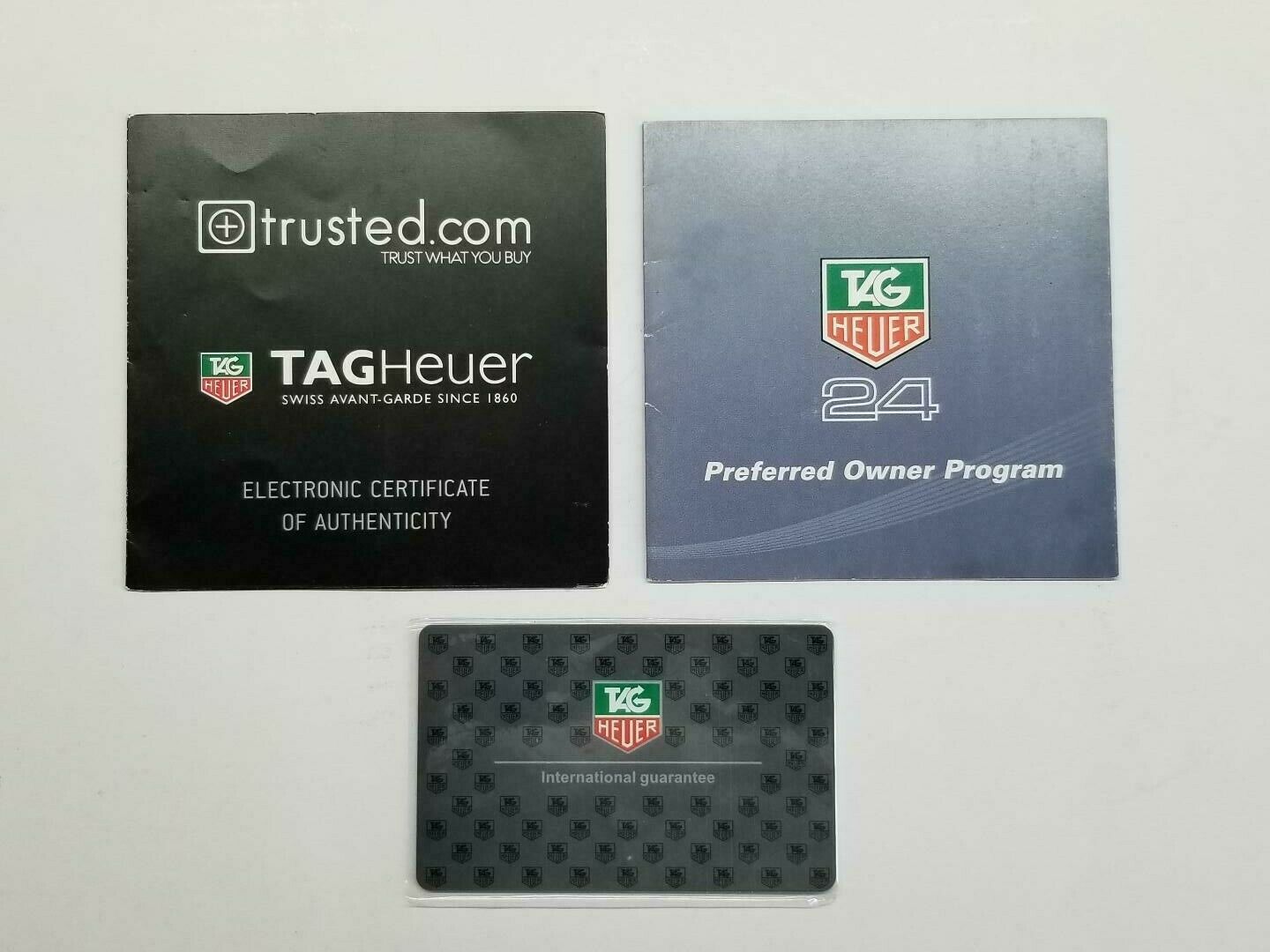 TAG HEUER BOOKLETS INTERNATIONAL GUARANTEE CARD PRE OWNED