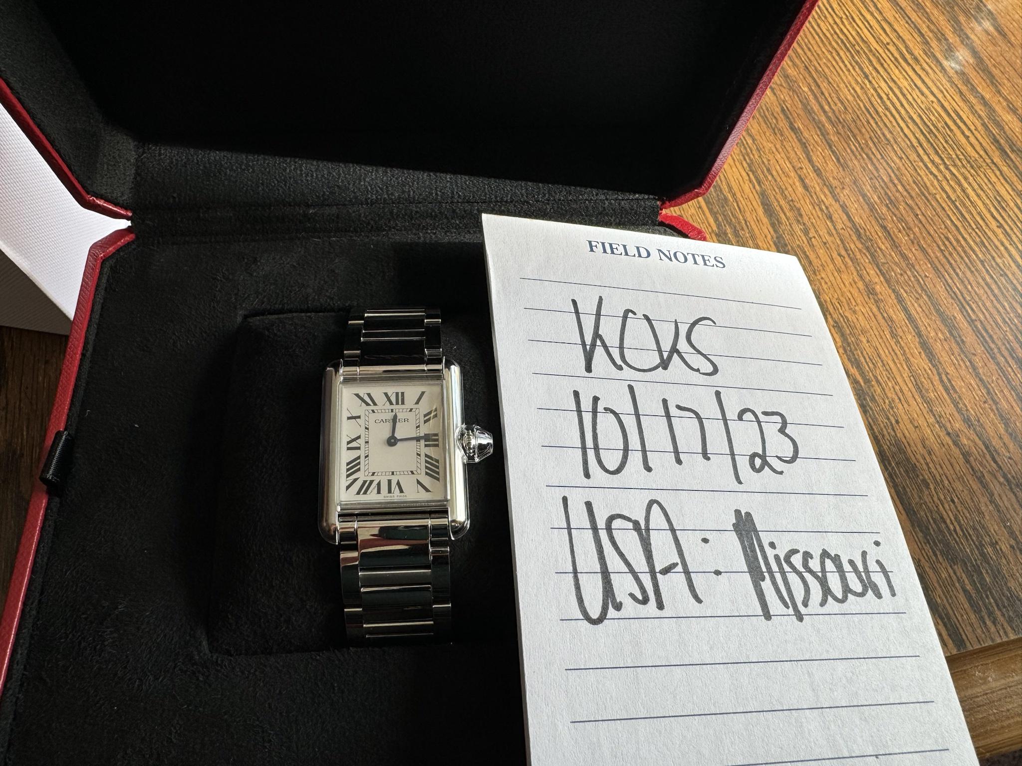 WTT NEW Cartier Tank Must Large w bracelet. USA MO WatchCharts