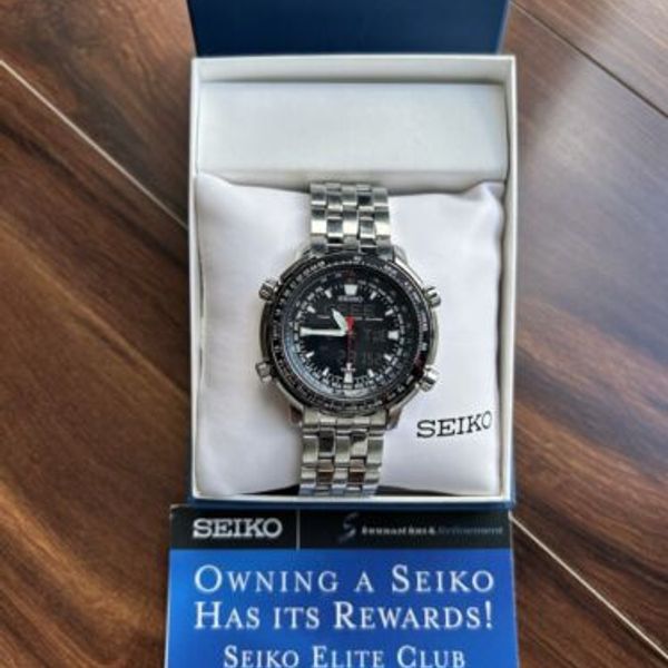 Seiko SNJ017 Flightmaster Ana-Digi World Time Tachymeter Flighty
