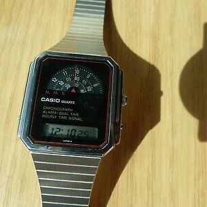 Vintage Casio lcd watch AQ-440 rotating discs module 307