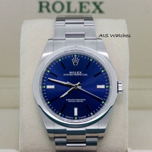 FSOT: Rolex 114300 Oyster Perpetual 39MM Blue Dial Random Serial Box ...