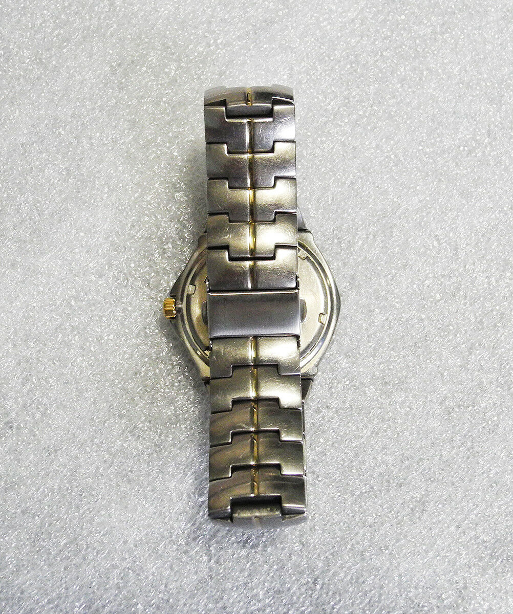 SEIKO TITANIUM 100 7N42-0CA0 Men's Watch DATE Gold Trim BATTERY