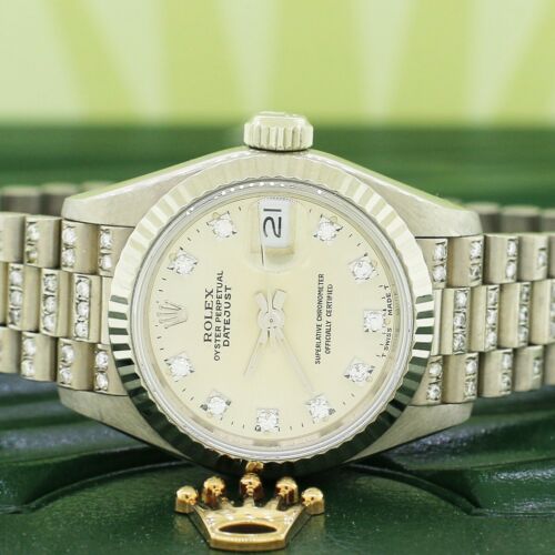 ROLEX OYSTER PERPETUAL DATEJUST Presidential 26mm 18K Yellow Gold FACTORY  DIAMOND Watch