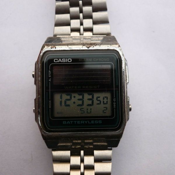 Casio Solar Batteryless 2168 AL180 Chrono Alarm Digital Watch Japan