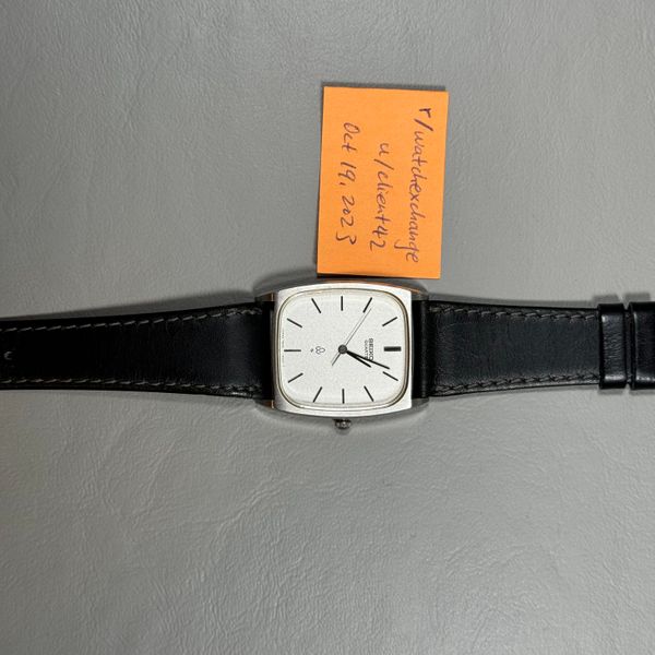 Montre Vintage SEIKO « Tank » 9521-5040 - Plaqué Or, Bracelet Cuir - Années 70 - Avec Boîte
