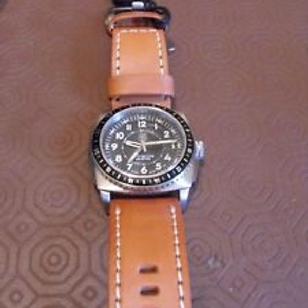 【送料無料】luminox p38 lightning gmt watch a9427 brown leather strap ...