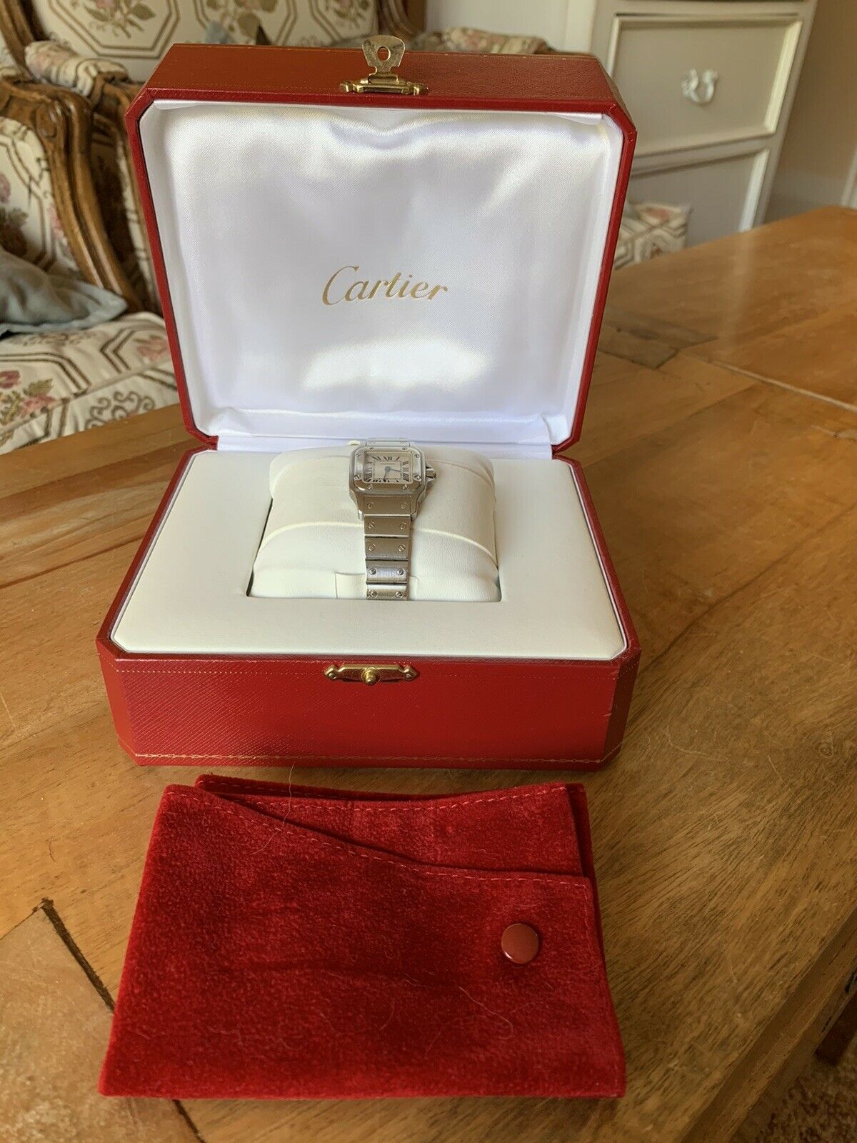 Cartier Santos COWA 0043 Wrist Watch for Women Stainless Steel Pre