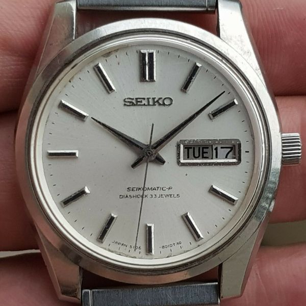 Vintage Seiko Seikomatic-P Diashock 33 Jewels 5106-8010 Japan Automatic  Watch | WatchCharts