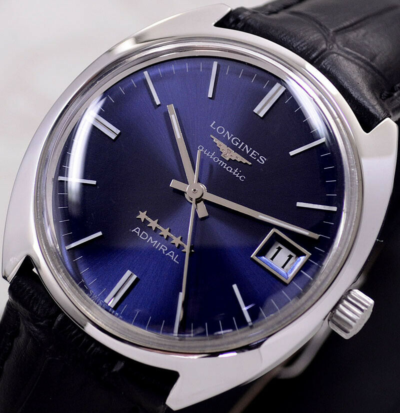 VINTAGE LONGINES AUTOMATIC 5 STAR ADMIRAL DATE BLUE