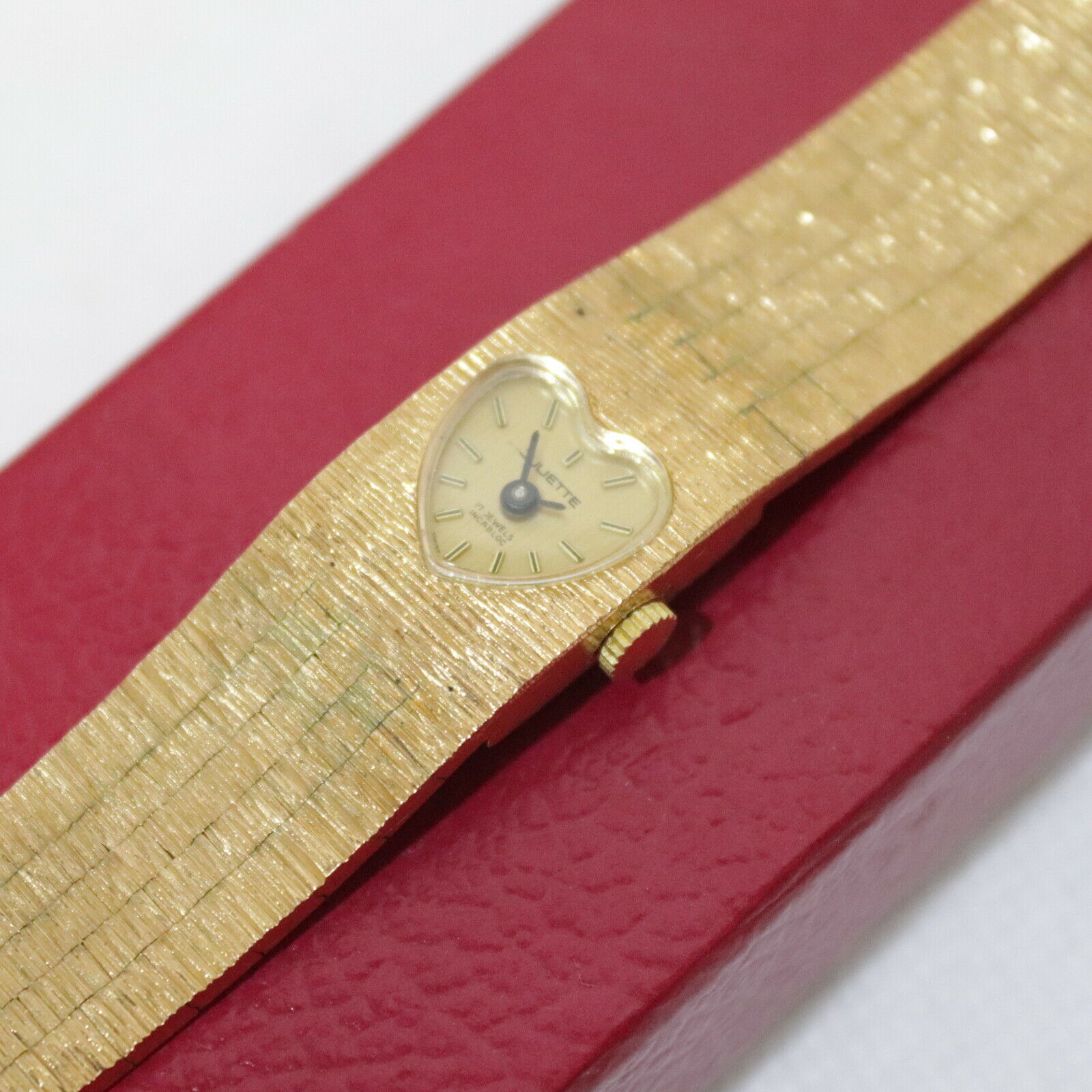 Vintage Juliette 17 Jewels Incabloc Ladies Heart Watch Self