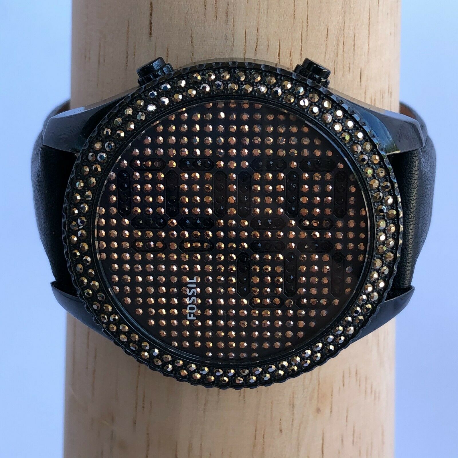 READ! ES3676 Fossil Rare Electro Tick Watch Crystal Leather