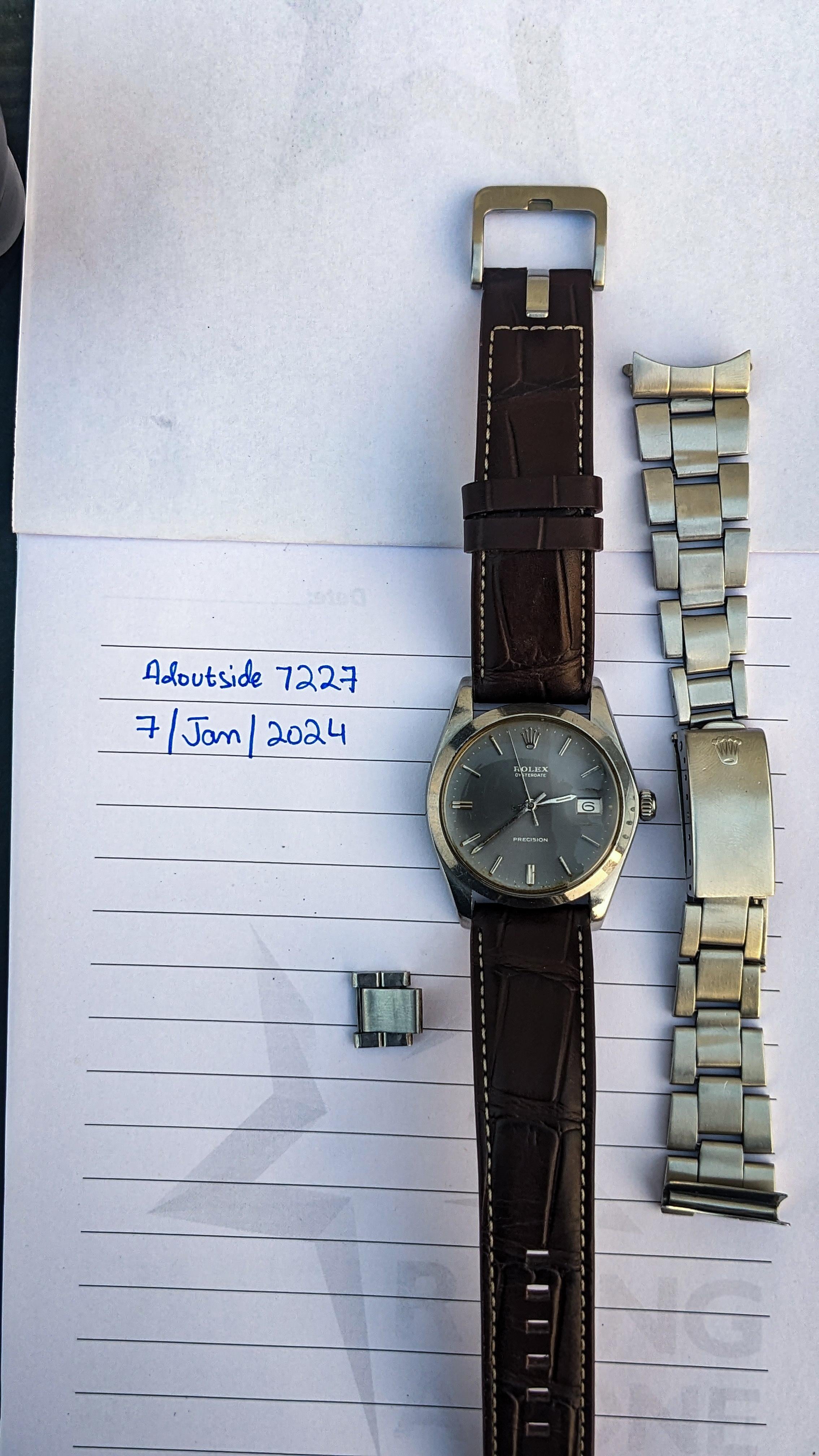 WTS ROLEX PRECISION Oyesterdate 1970 s manual wind Rhodium dial