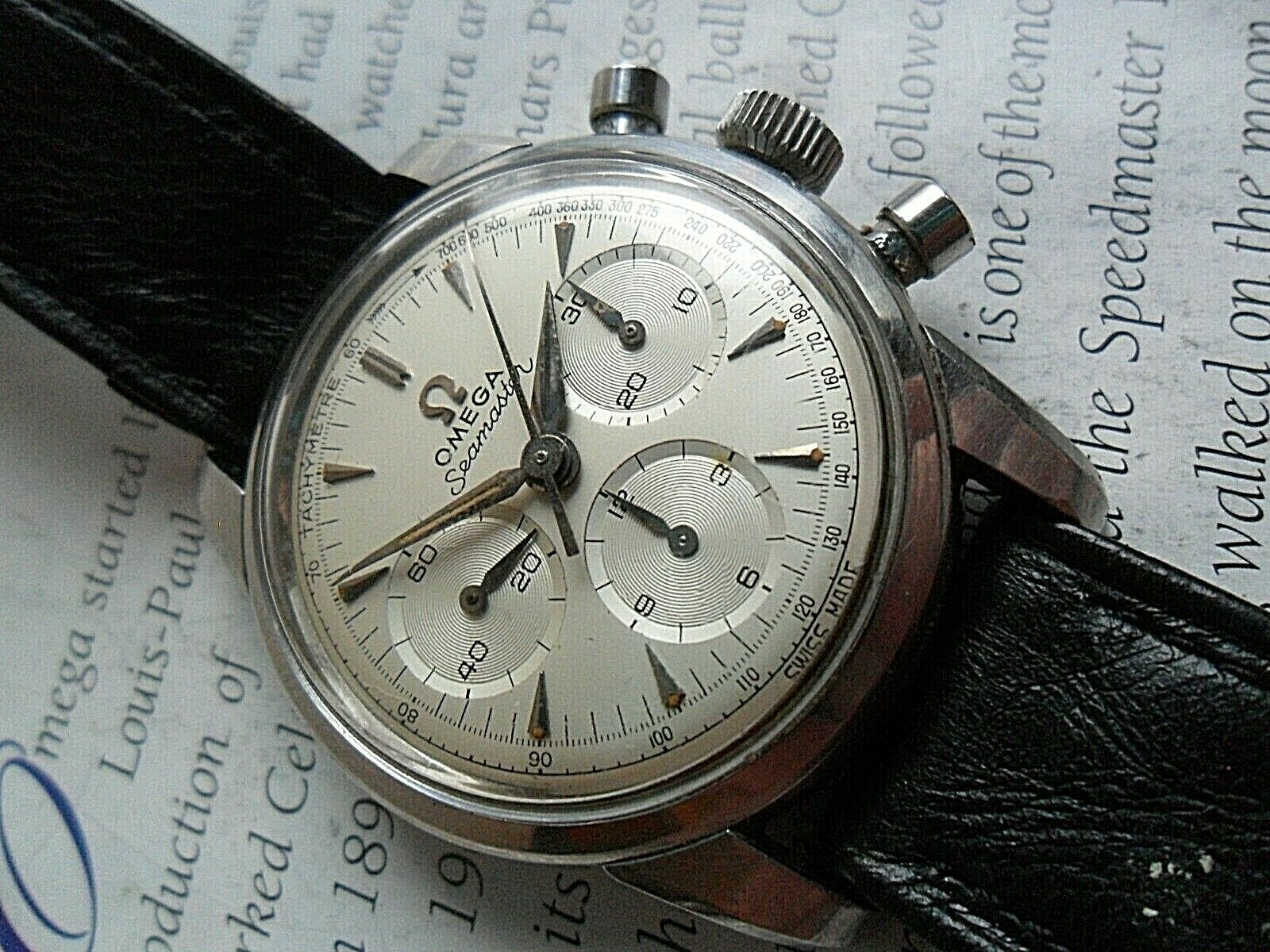 HTF S/S Men's 1960 Vintage Omega Seamaster 17J Cal 321 Chronograph