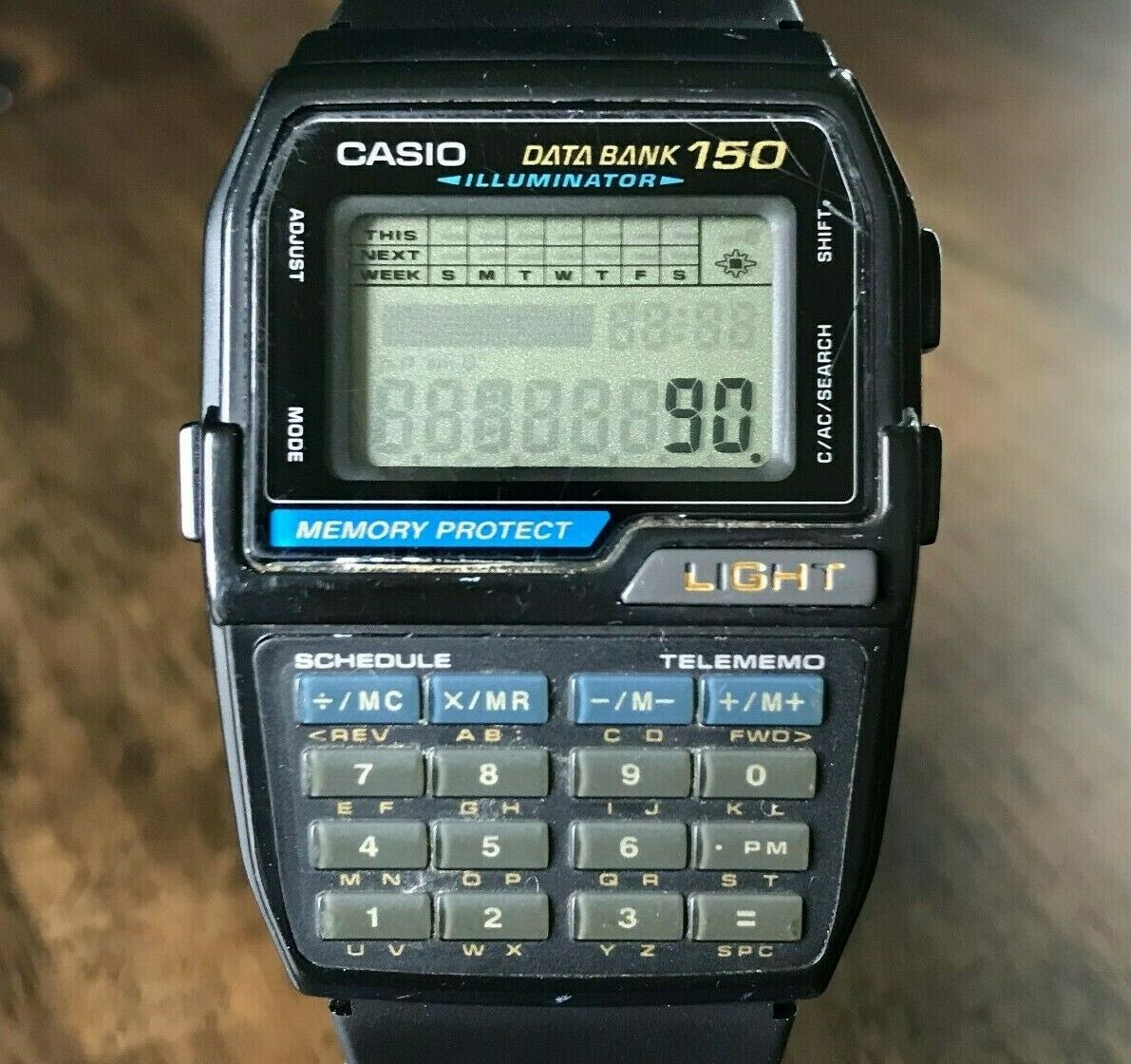 Vintage 1996 Casio DBC-150 Data Bank Digital Calculator Watch