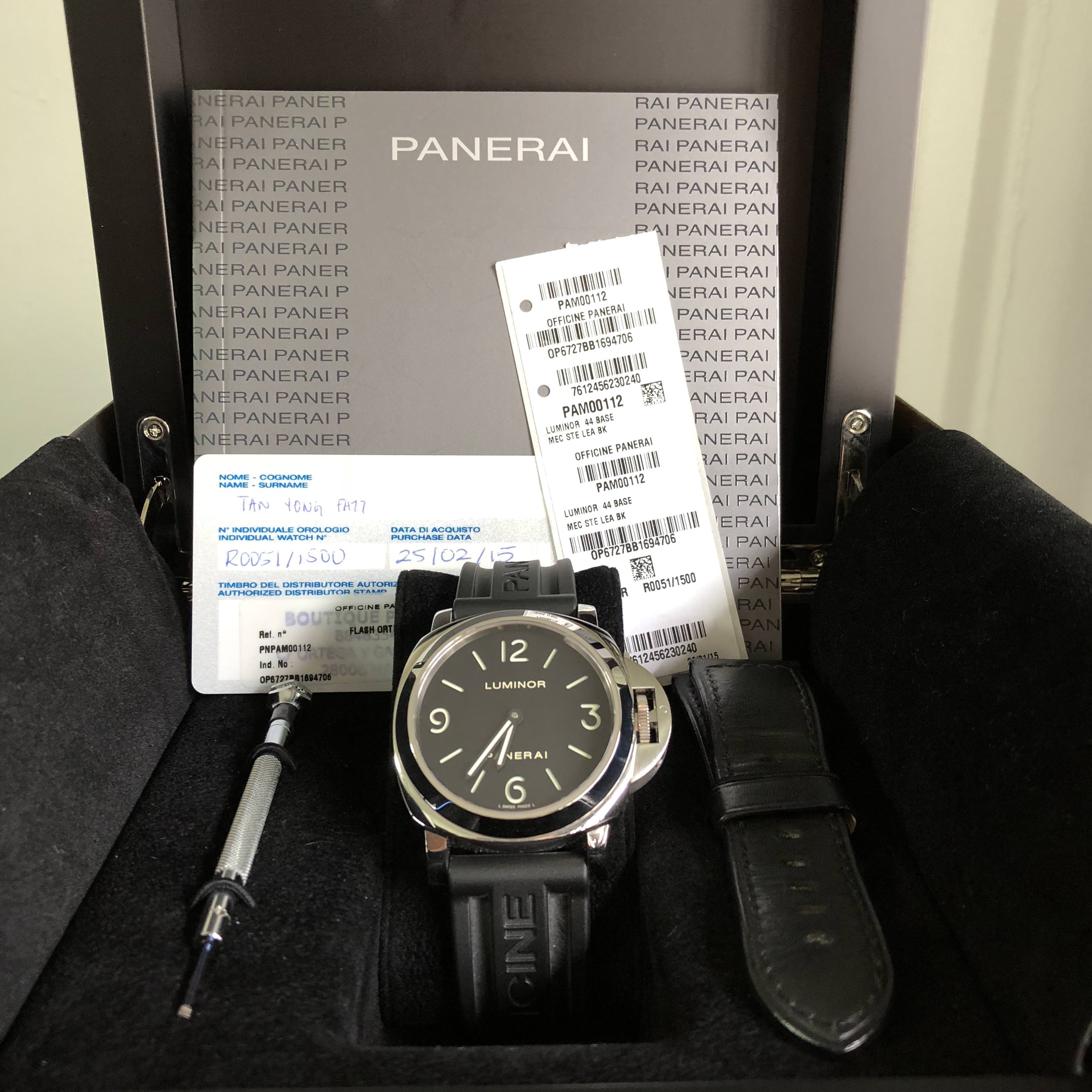 WTS Mint Panerai PAM 112 R Series FULL SET TRIPLE BOX Discontinued