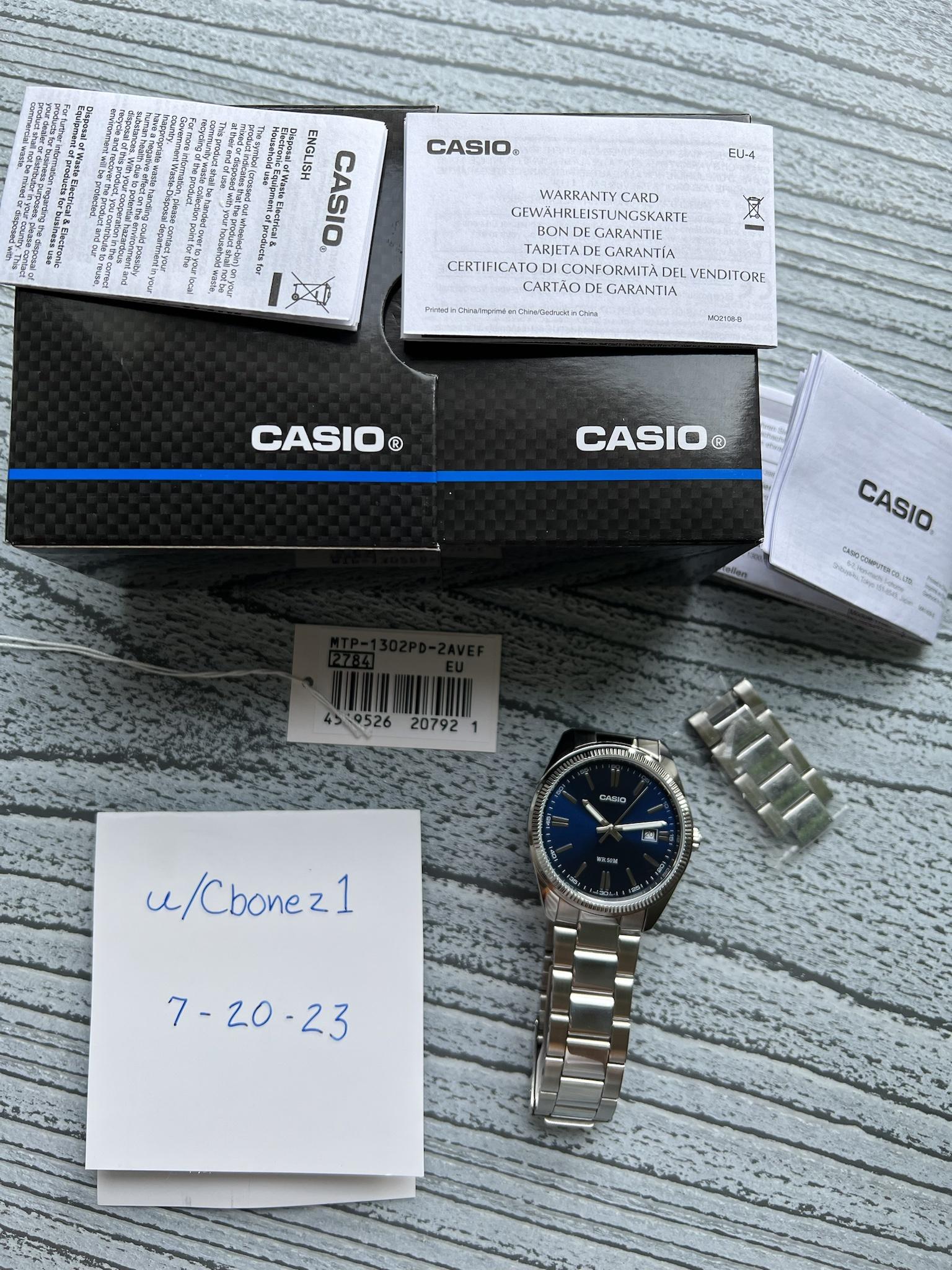 WTS] Casio MTP-1302 (Blue) Like New/Full Kit - Reduced - $64