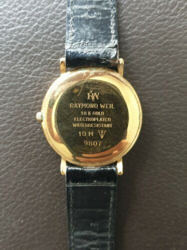 Raymond weil geneve 18k gold electroplated water sale resistant price