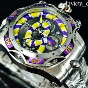 Invicta Men's 52mm Reserve VENOM CORAL Purple Swiss Silver Watch WatchCharts
