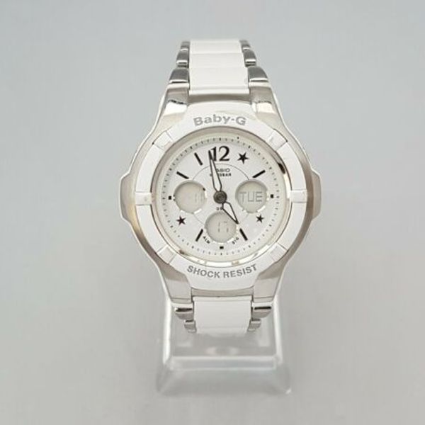 Casio Baby G Msg 300c 7b3er Ladies Chronograph Watch White Dial Stainless Steel Watchcharts