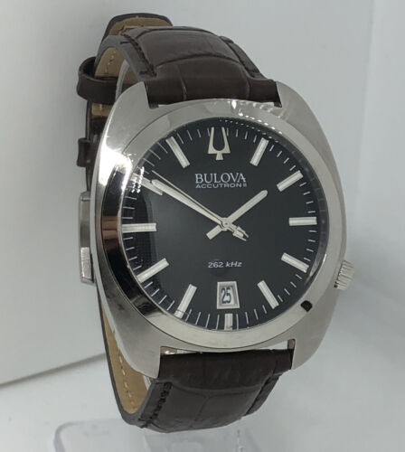 Bulova Accutron II Men s Brown Leather Stainless Steel 40mm Watch 96B253 WatchCharts Marketplace