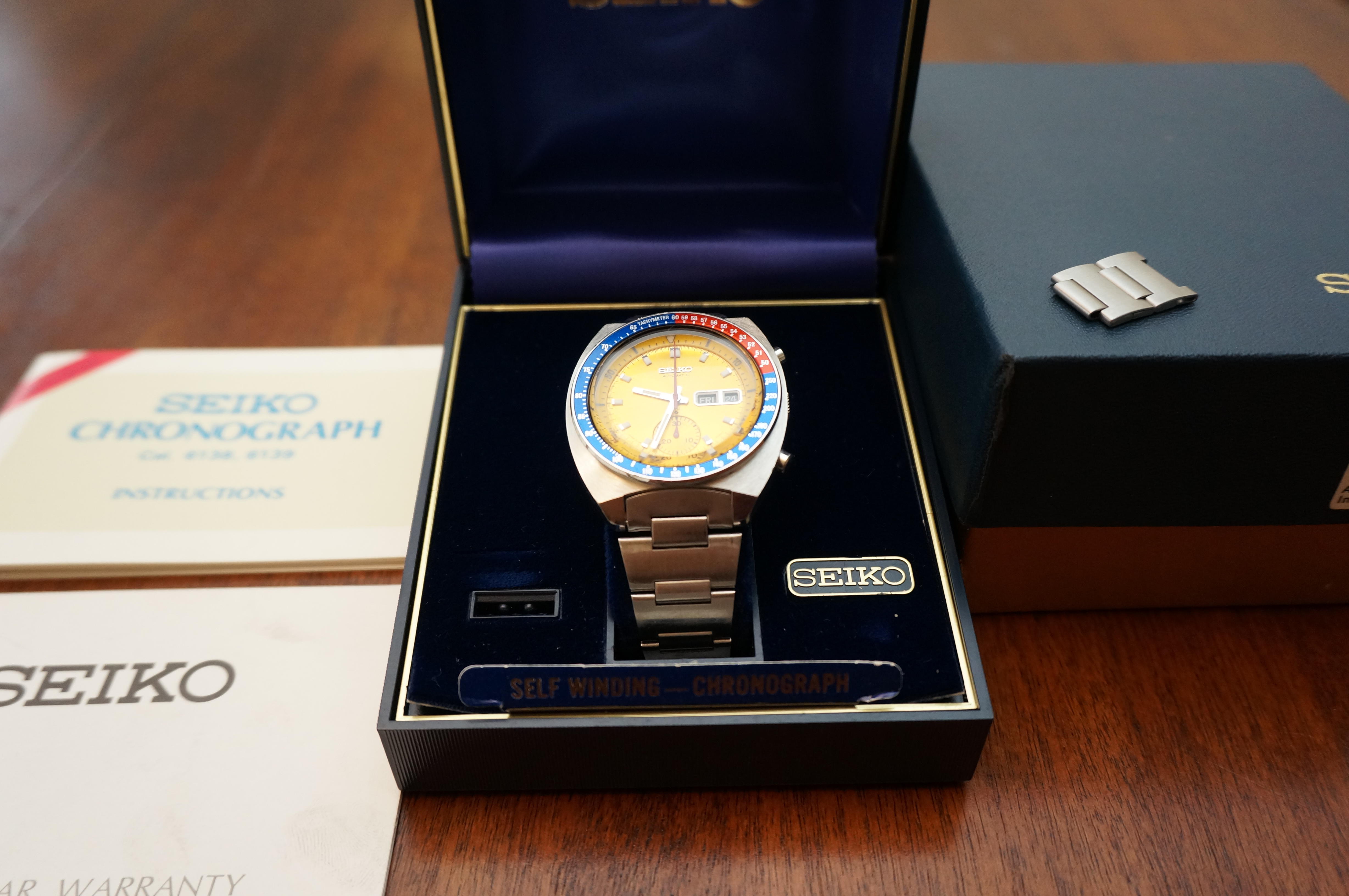 FS Seiko 6139-6005 Pogue 1975 Original Boxes, Owners Manual, Warranty Card,  and Links | WatchCharts
