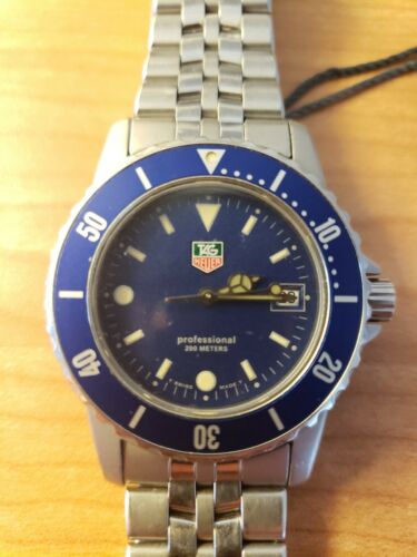 Tag Heuer Mens Watch WD1214 G 20 Blue Face and Bezel FREE