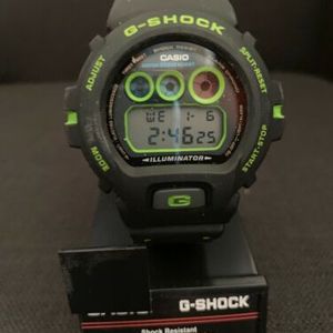 Casio Dw6900 1v Wrist Watch Black And Green One Of A Kind Watchcharts