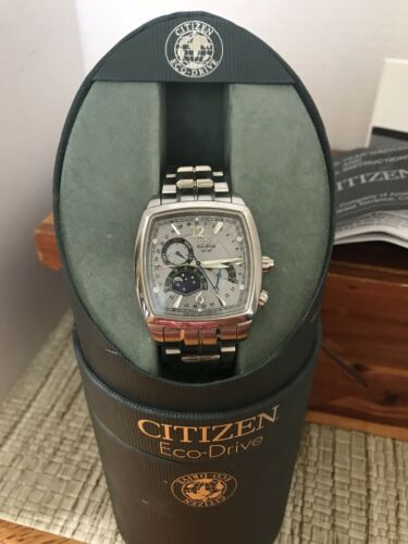 Citizen Eco-Drive Moon Phase Stainless Steel Strap Watch 8651