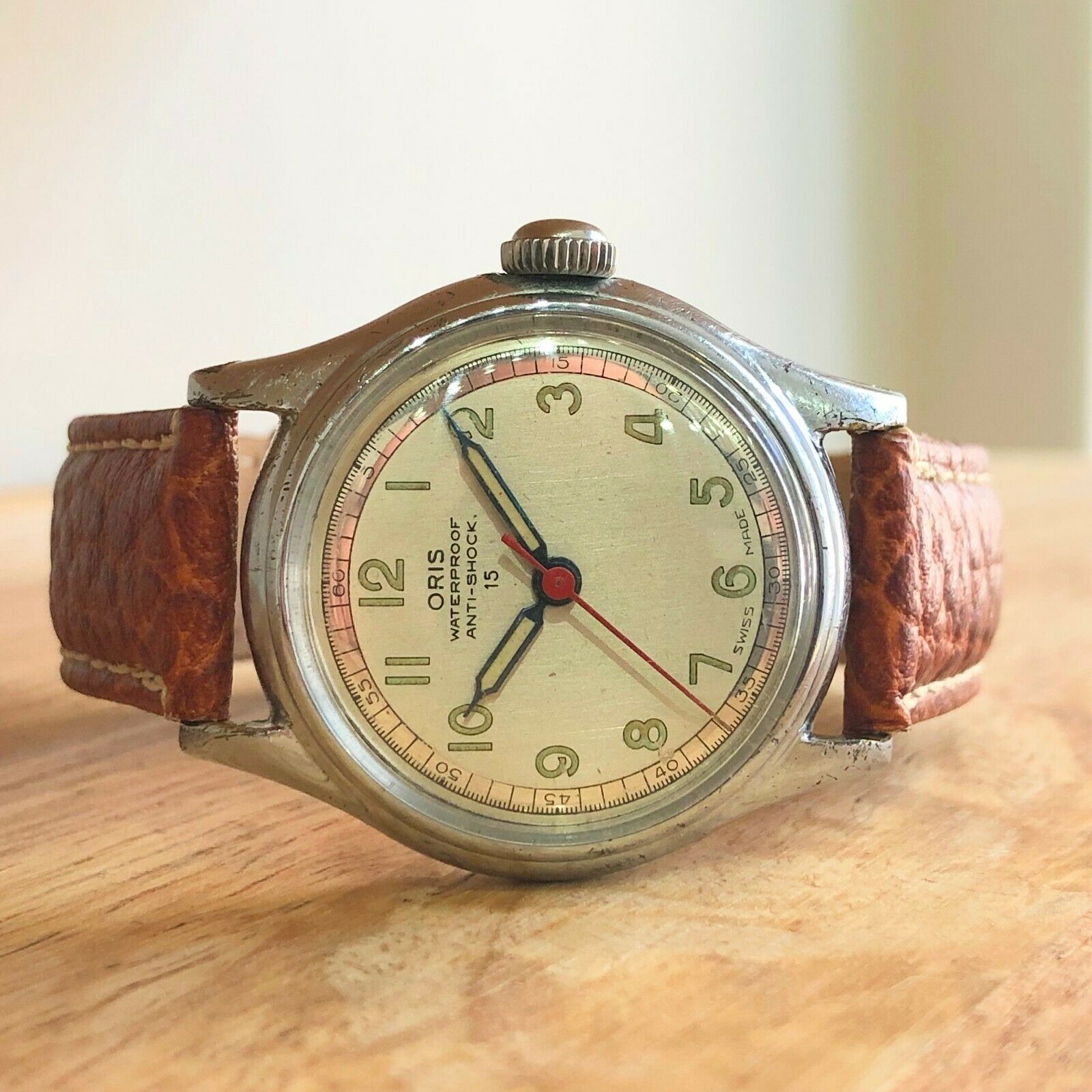 Vintage ORIS WATERPROOF ANTI SHOCK 15 Patina Military Style