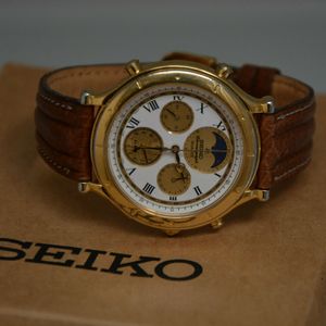 Seiko Age of Discovery 7T36 -7A10 Moonphase Alarm Mens Chronograph Watch  Vintage | WatchCharts