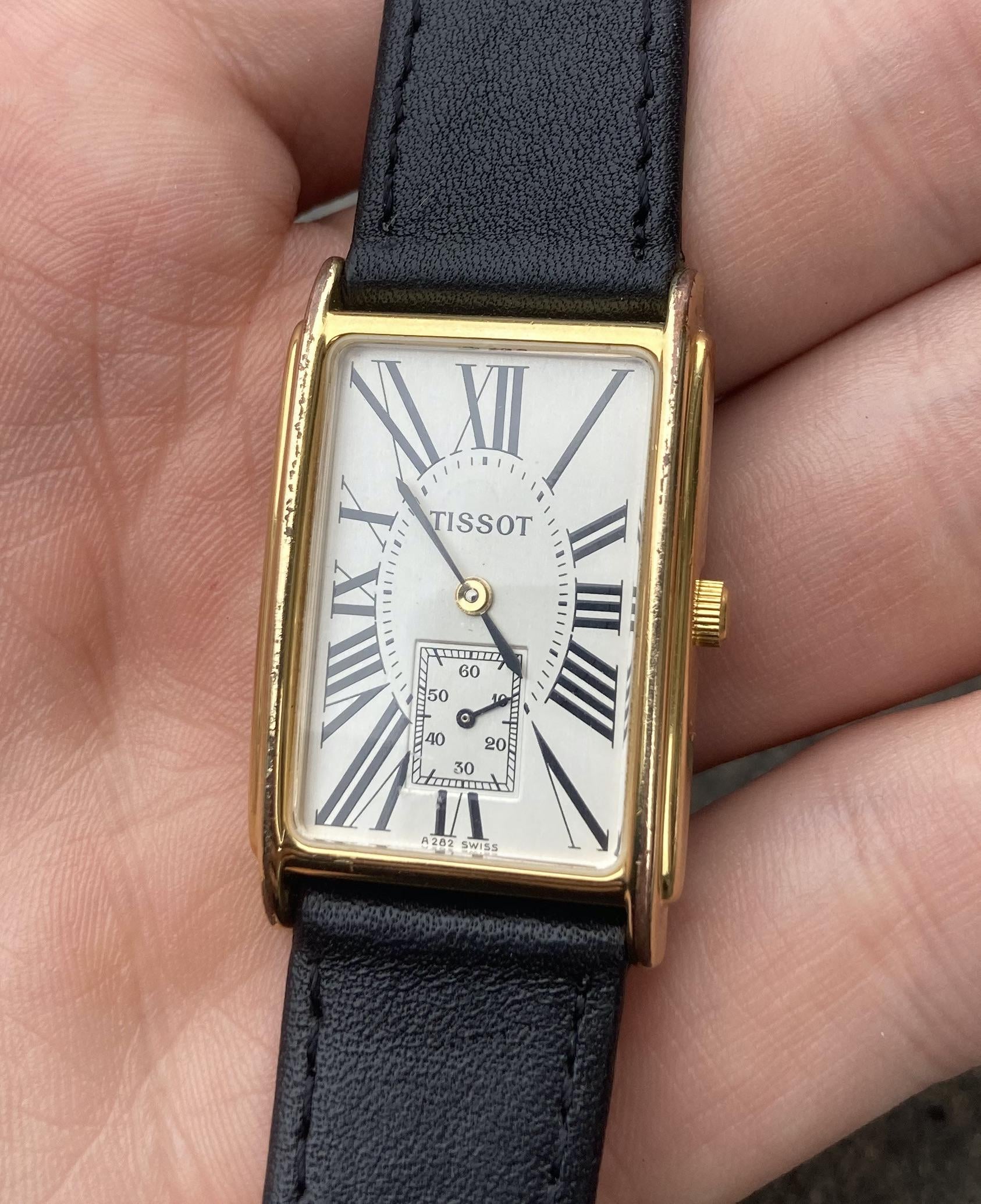 時計 TISSOT A282K Tissot 1853 Tank Quartz A282K Sub Second Dial Gold Plated