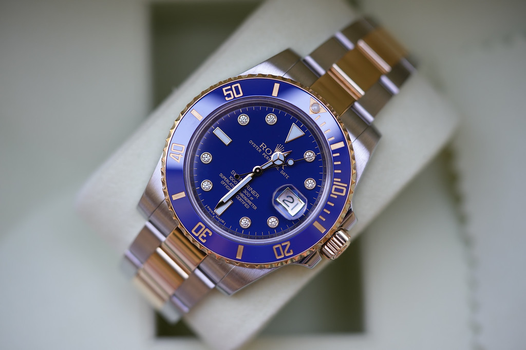 Rolex submariner outlet blue diamond dial