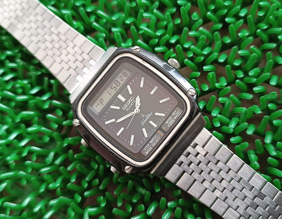 VINTAGE SEIKO SILVERWAVE DIGITAL - ANALOG QUARTZ H357-5120 ALARM