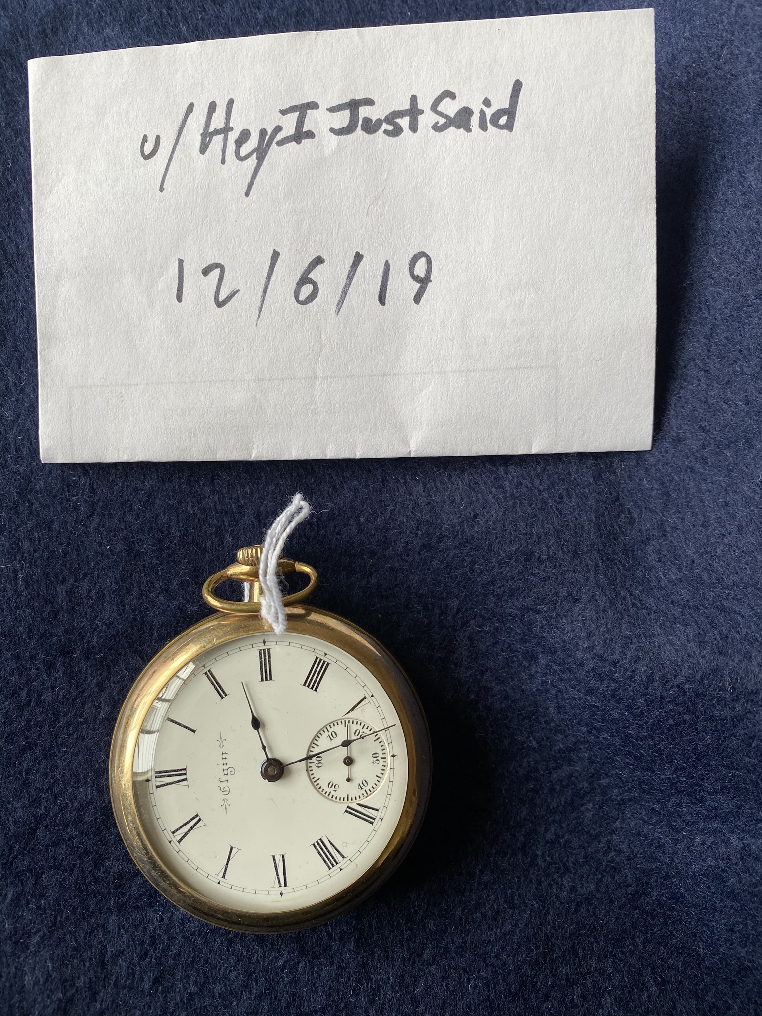 WTS 1899 Gold Filled Elgin 15 jewel pocket watch 250