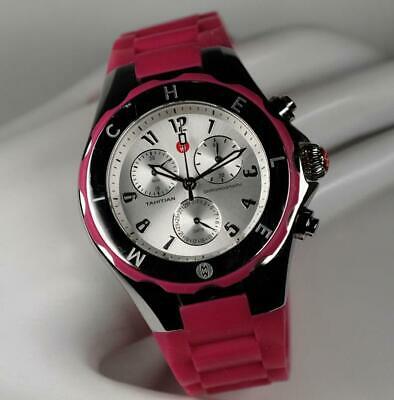 Michele Pink Tahitian Jelly Bean Chronograph Watch MWW12F New