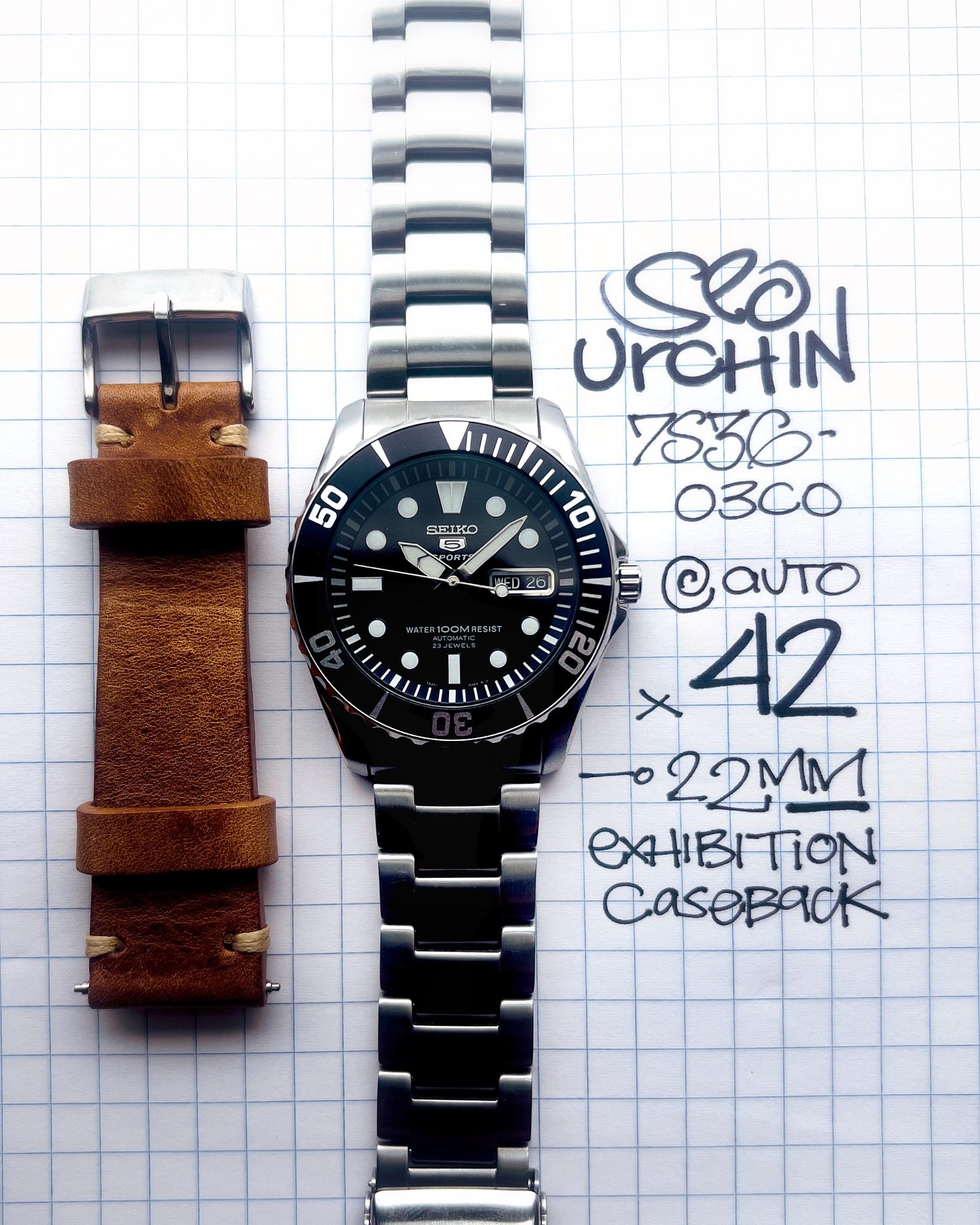 Seiko sea clearance urchin leather strap