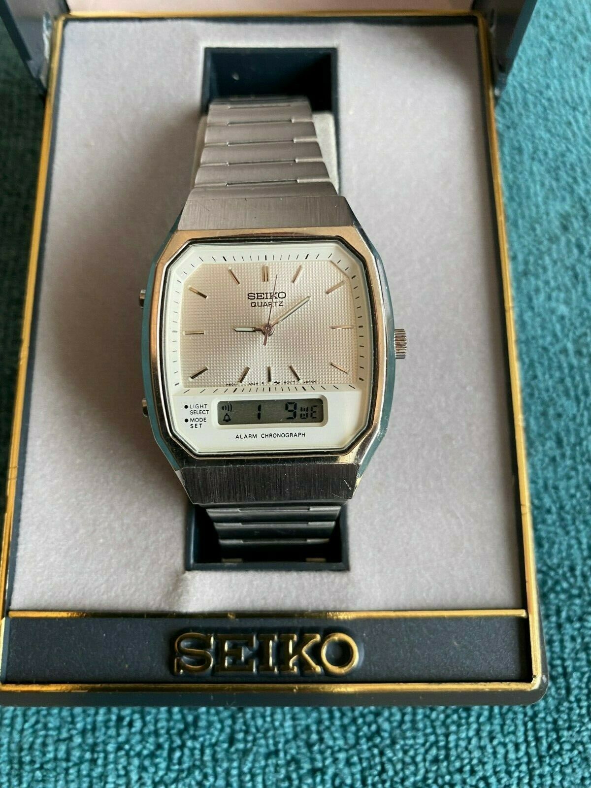 Vintage Seiko H601 5461 Alarm Chronograph april 1988 Boxed