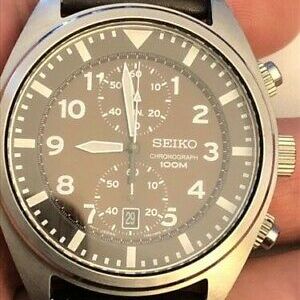 Seiko Chronograph 100m Quartz Mens Watch Snn235p1 7T94-0BL0