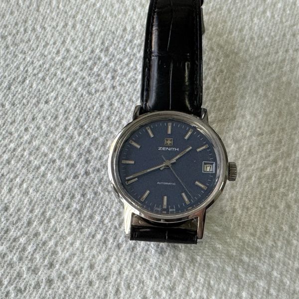 Zenith Blue Dail Wristwatch Automatic Cal.2572 Pc Vintage | WatchCharts ...